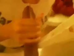 My hot dong is greedily sucked by a trashy nympho till I cum on her face.